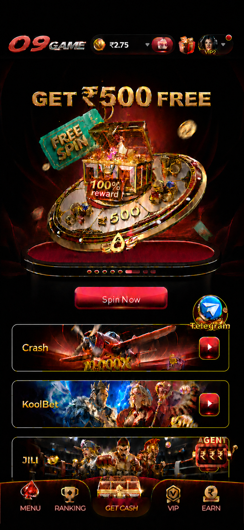 09GAME app on Android